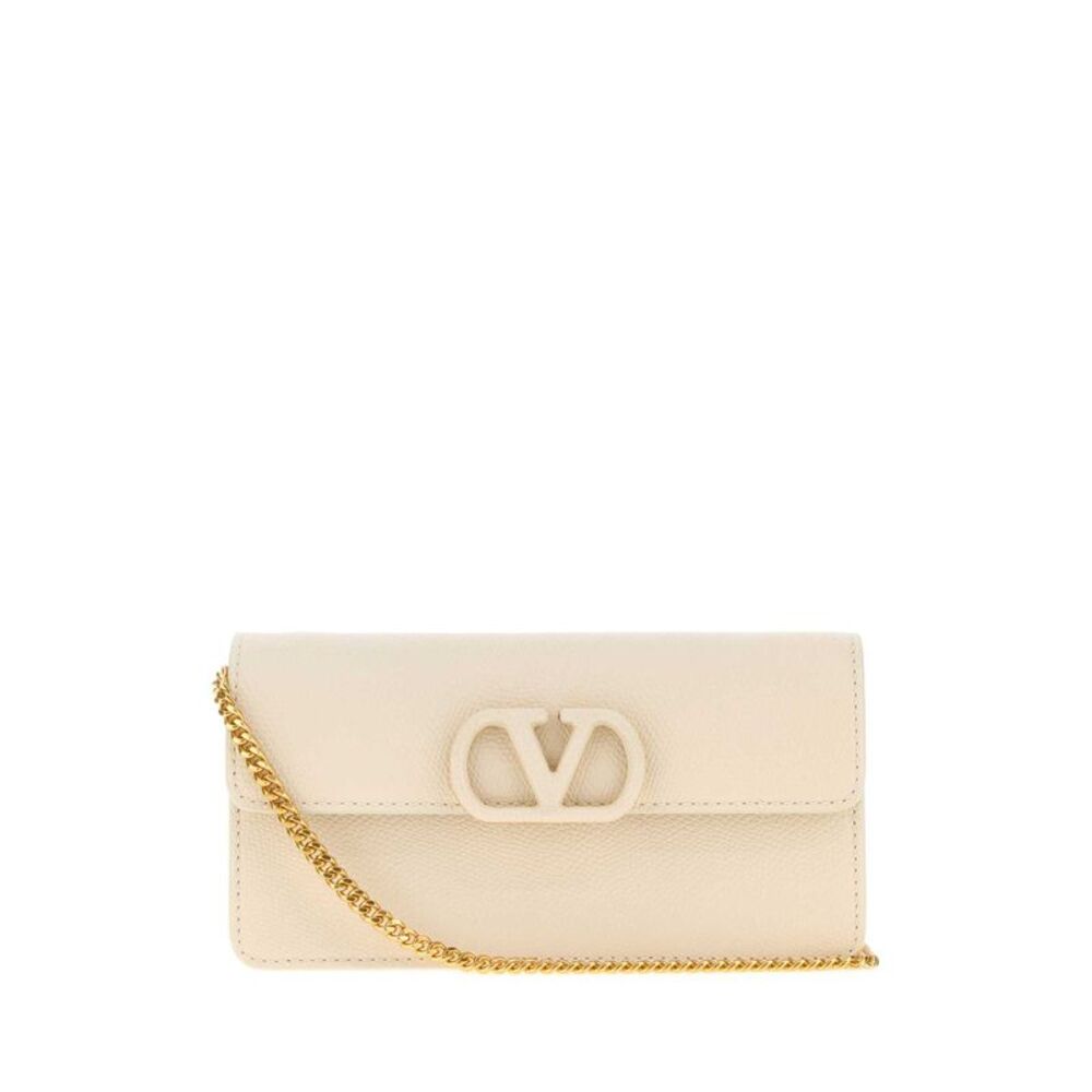 Valentino Garavani Women Ivory Leather Vlogo Signature Wallet